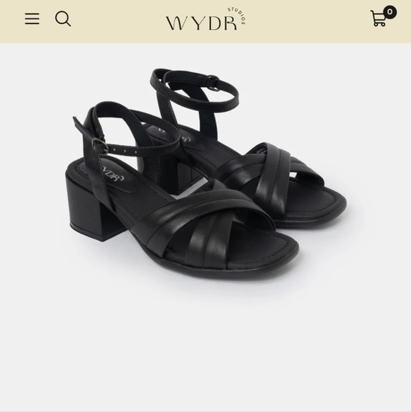 wydr Shoes - Classic Black Crisscross Block Heel Sandal by Wydr. Ideal For Wide Feet!
